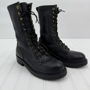 Black Leather Boots Tactical Military Style Combat Men’s 5 D Womens 6.5‎ D